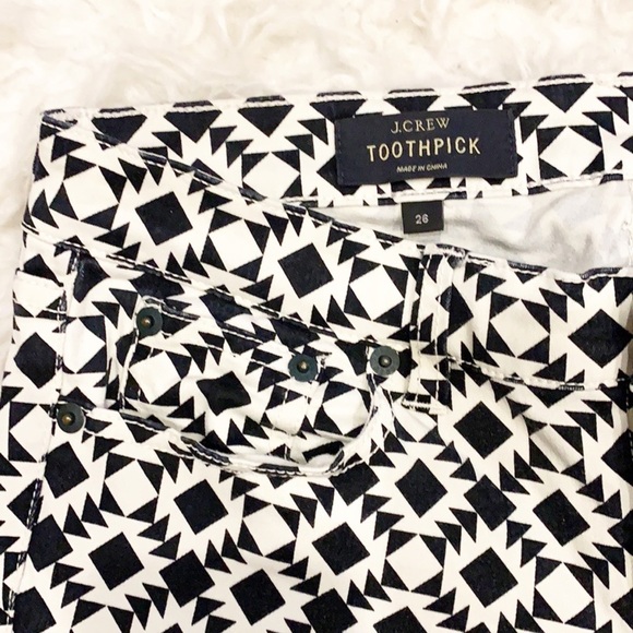 J. Crew toothpick geometric print jeans - Picture 3 of 7